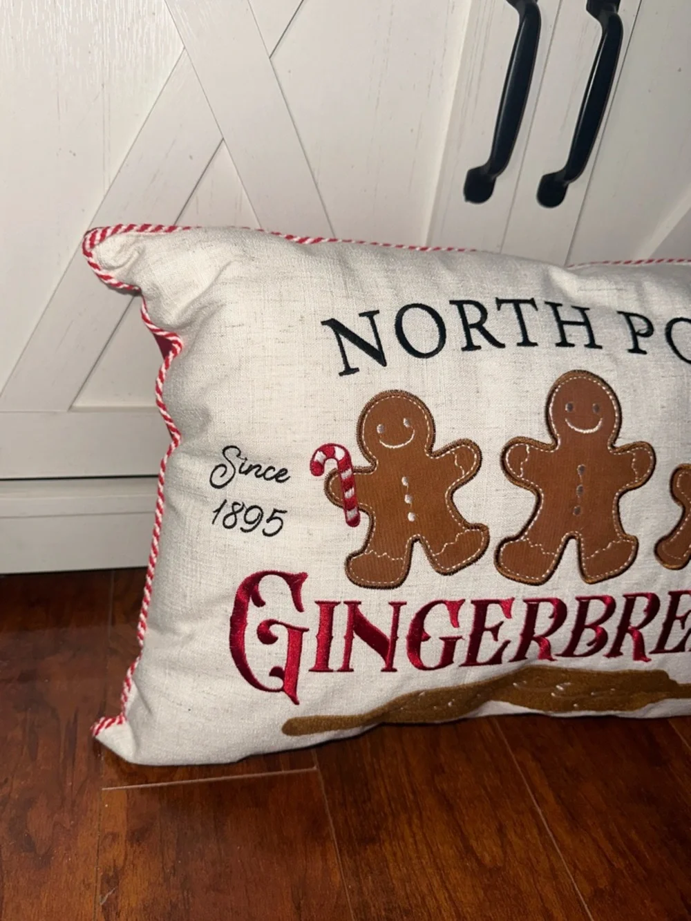 North Pole Gingerbread Decorative Pillow